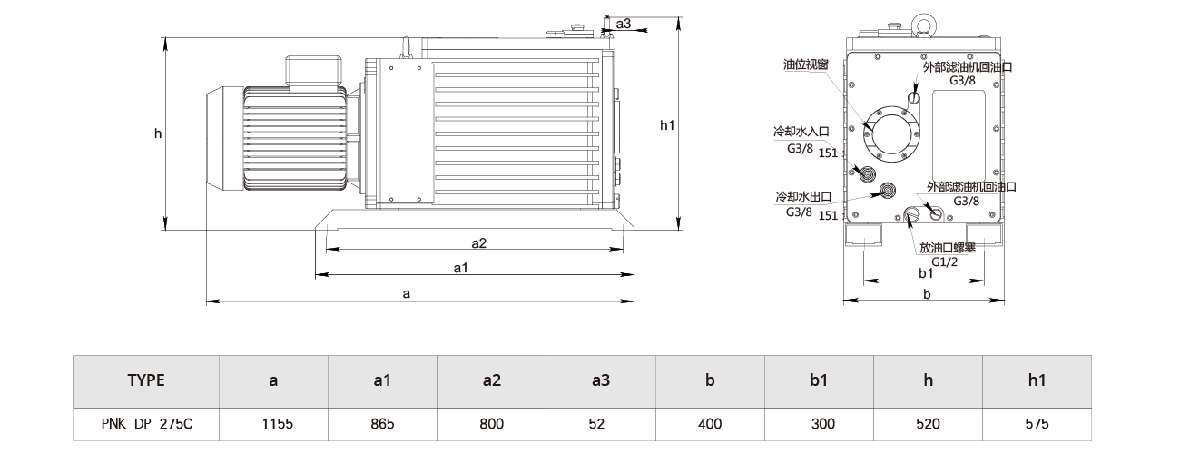 PNK DP 275C雙級旋片真空泵 PNK DP 275C雙級旋片真空泵
