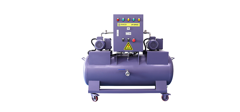 Oil lubricated rotary vacuum system